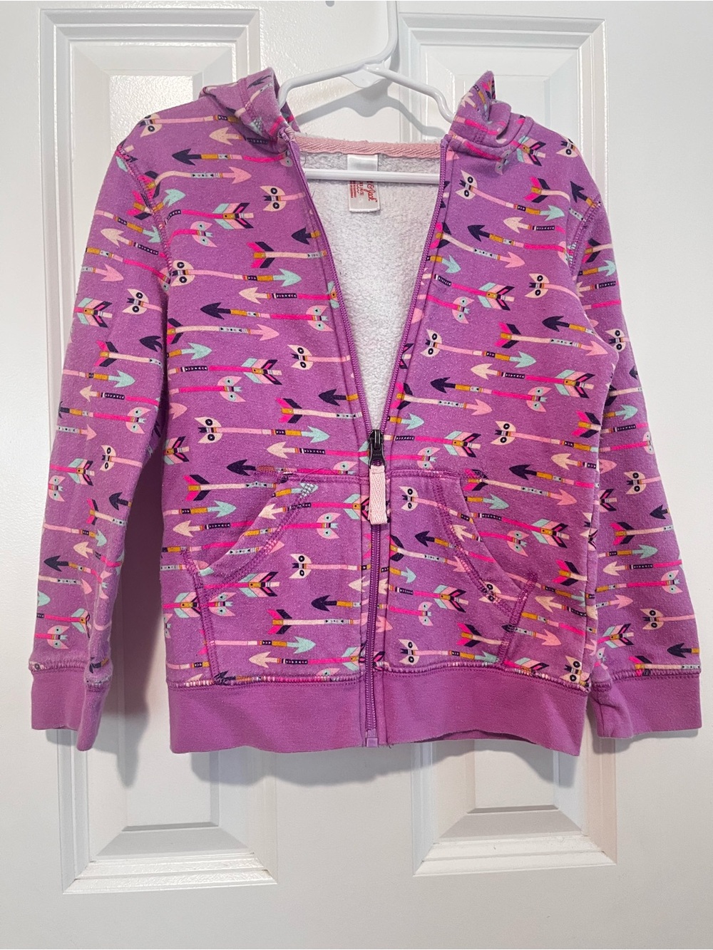Cat & Jack Purple Zip-Up Hoodie with Arrow Pattern
